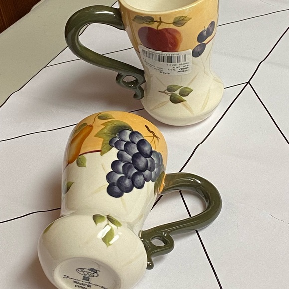 Home Interiors Rare Sonoma Villa pattern Ceramic Latte Mugs - Picture 6 of 15